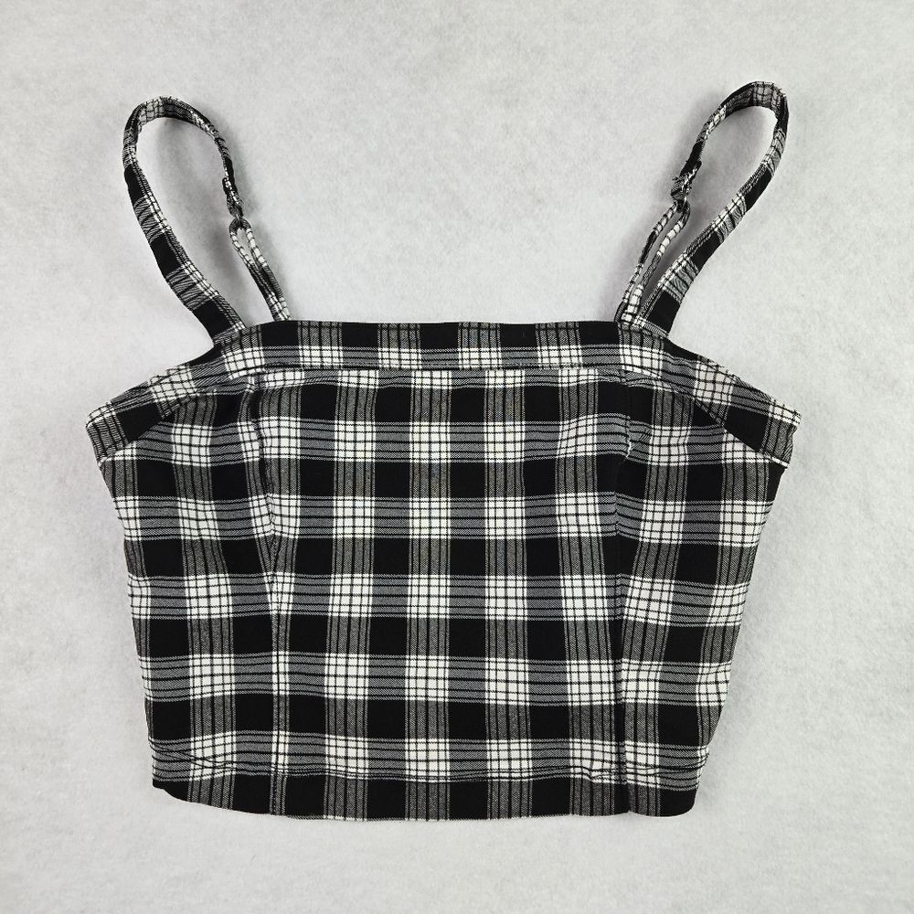 Hollister Plaid Black and White Women's Top